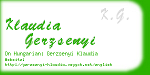 klaudia gerzsenyi business card